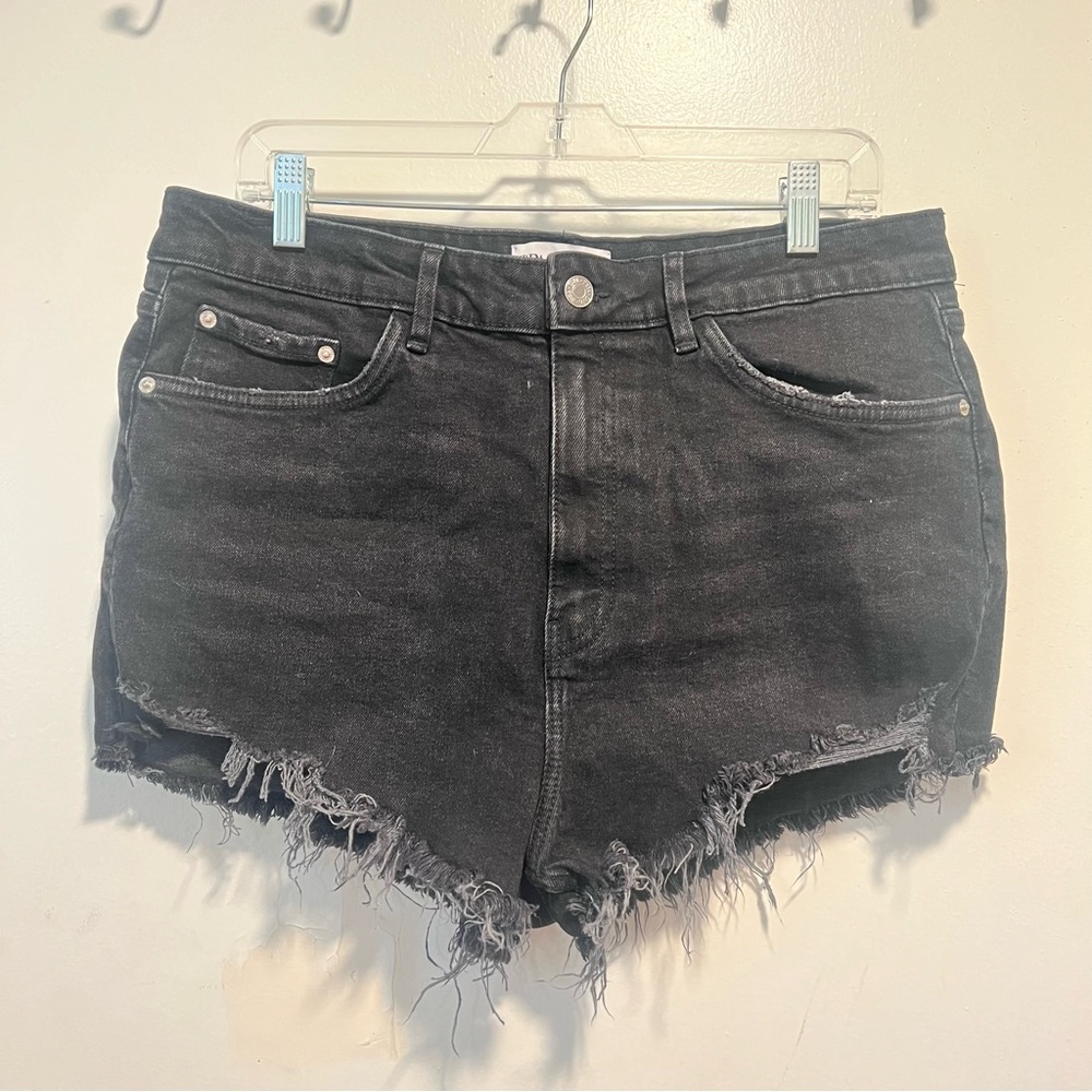 Zara black denim shorts